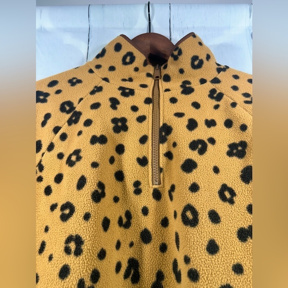 Madewell Better Fleece Womens Half Zip Sweatshirt Long Sleeve Cheetah Print Sz S - Picture 10 of 11